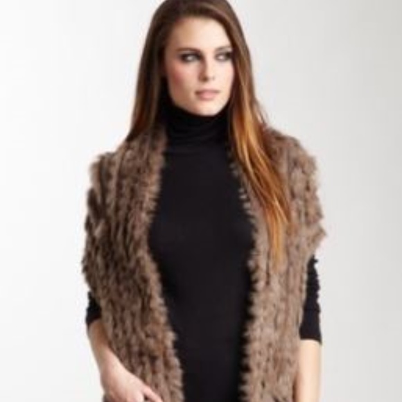 NWOT Mischa Barton The Aspen rabbit fur Waistcoat - Picture 4 of 4